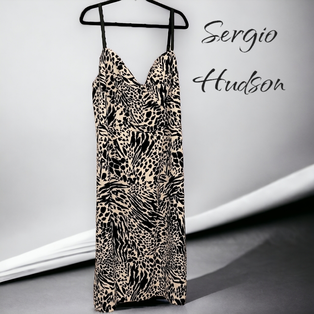 Animal print bustier midi dress 4x NWT  Sergio Hudson x Target collab